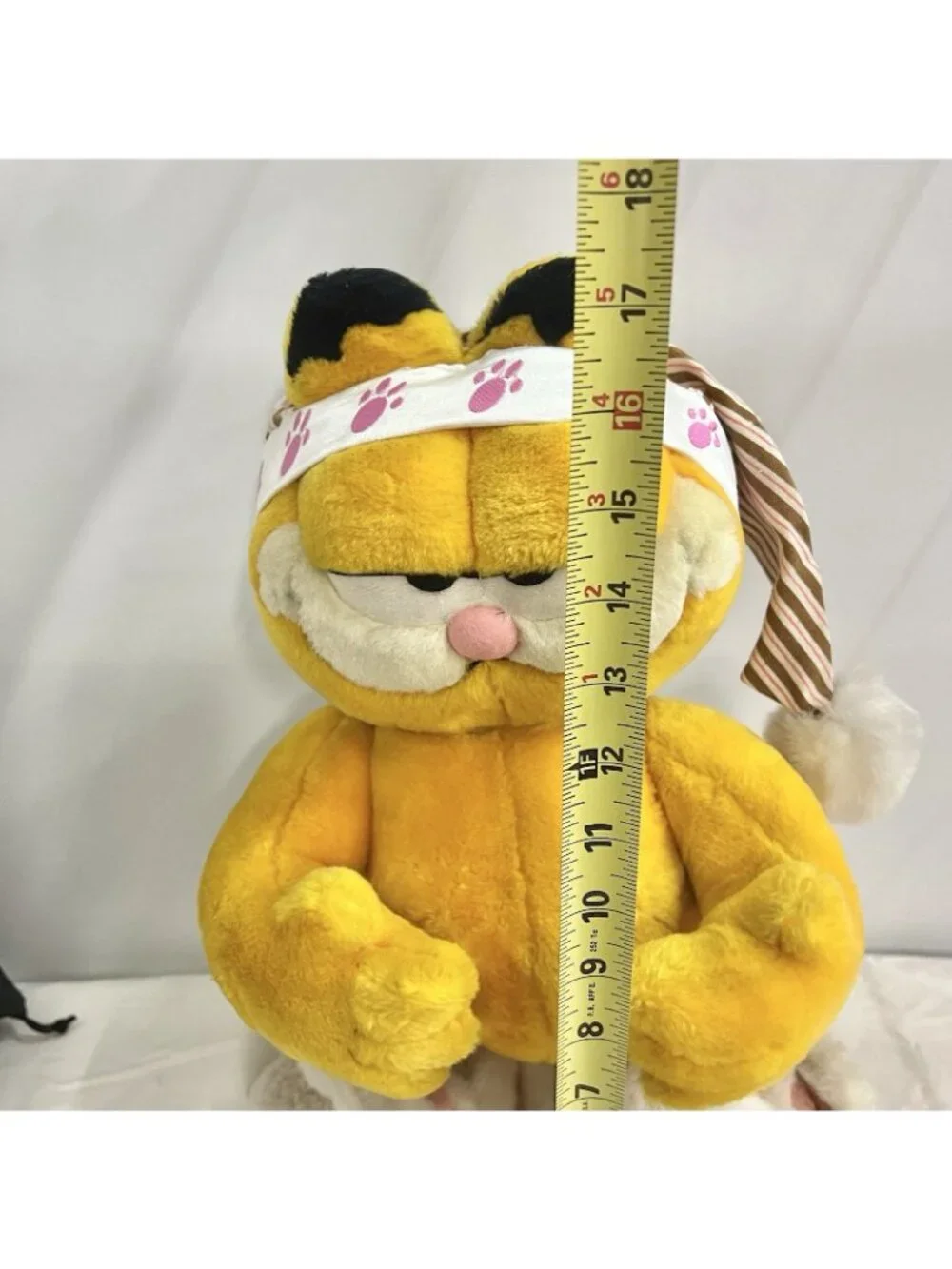 Vintage Garfield Plush Pajamas Bunny Slippers 1994 PAWS Bedtime Stuffed 18 Inch